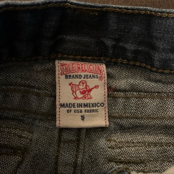 True Religion flap pockets girls blue jeans size 5 - Picture 6 of 8